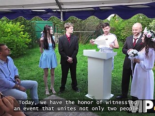Two Brides Swap Husbands and Fuck in Public on Their Wedding Day