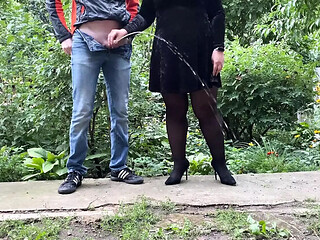 My chubby mature mother-in-law takes charge outdoors