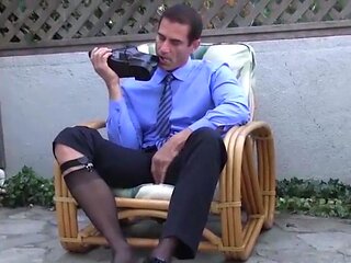 Kinky Daddy Rubs His Shoes To His Boner