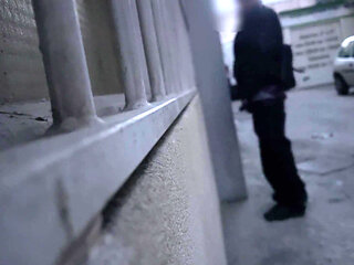 Amateur Boys Pissing in the Street, One Tries a Quick Blowjob