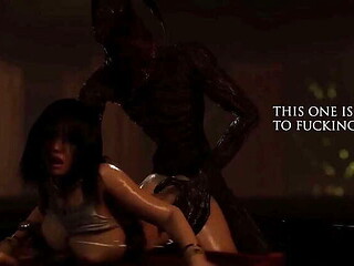 (4K - Love Wolf) Big-titted teen has a wild ride with a giant-cocked monster and loves every moment of it - Hentai 3D