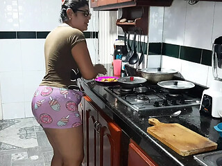 Horny stepson gets mouthful from hot milf stepsister