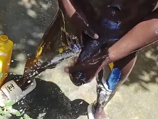 Real Outdoor Shower Dick Massage