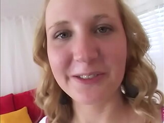 KIMBER CLARKSON Cute 19 YO Huge Cock POV Blowjob and Cum Facial - First Time on Camera!