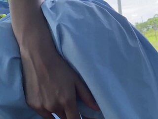 Colombian cutie gives a filthy blowjob outdoors for money