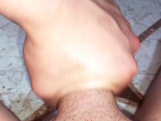 Controversial POV teaser of handjob in the bathroom