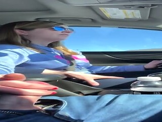 My girlfriend's mom rides home with us, then I give her a hand job