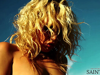 Blonde Woman Masturbates on an Atv in the Desert