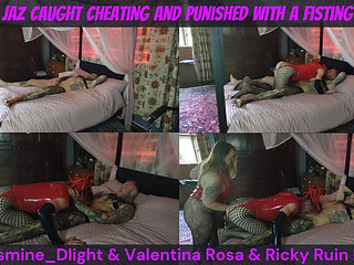 Jaz Caught Cheating and Punished with a Fisting - Jasmine_dlight, Valentina Rosa & Ricky Ruin Me