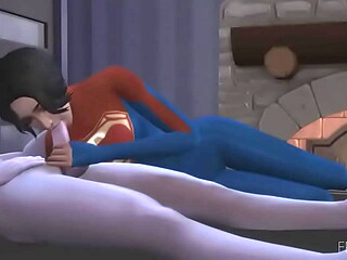 Hot Night with Supergirl (Sims 4)