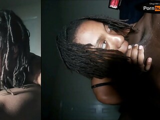 Deepthroat Ebony Babe GIVES BBC a sloppy blowjob