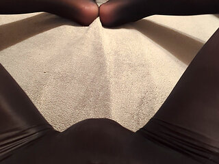 Lying in bed in new pantyhose