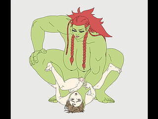 An orc girl&hellip_ &ldquo_eats&rdquo_ a poor traveler.