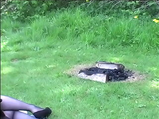Claire Gets Stripped to Stockings &amp_ Spanked at Campsite