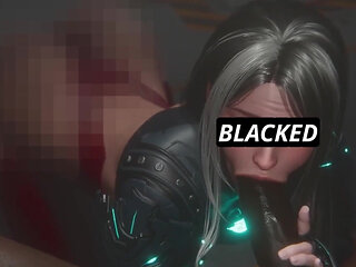 Intense Deepthroat Blowjob - Hot Slut in Doggy Style Gags on Massive Black Cock