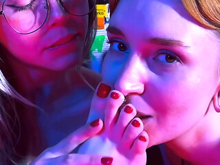 Hottie Babes Playing Footsies