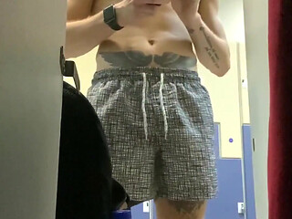 After a very intense workout, I undressed in the locker room and got a little horny
