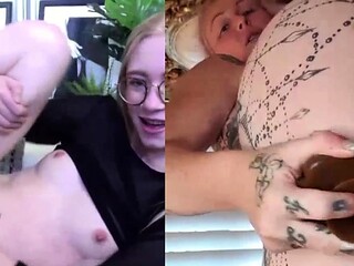 Blonde tight pussy babe solo toy fun in glamour masturbation
