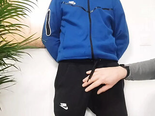 After My Traning Dexterxxl Play with My Hairy Dick and I Come Handsfree