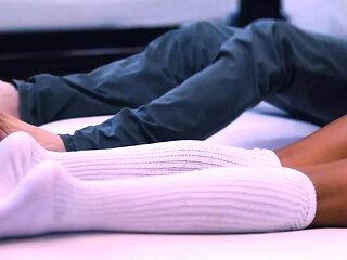 The young secretary seduces the older boss in his office after work, in his room, while his wife is out of town
