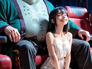 She Wanted to Watch a Movie But Ended Up on His Lap Getting Her Ass Pounded Full of Cum (AI Generated)
