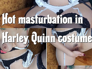 Hot masturbation in Harley Quinn costume