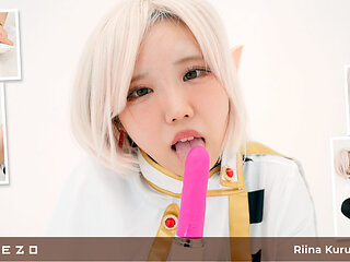 Rina Kurusu Looks So Hot Masturbating With Stockings On - Hamezo
