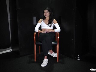 Dark-haired Adult movie star Harley Haze In Backstage For Gloryhole Porno Nikki Leigh Naked Leather Pornography