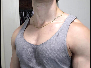 Adonis Beautiful Bodybuilder Boy Poses and Tries to Get You Workout