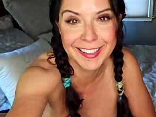 Beautiful brunette with big boobs jerk off instrucions