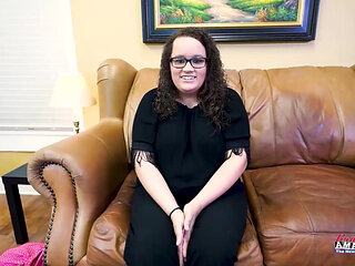 Brunette Harper B's Audition Throat Wet Rim Swallow!