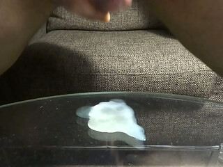 fast cumshot on glass