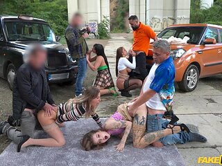 Eden Ivys Explosive Passion in Taxi Group Heat