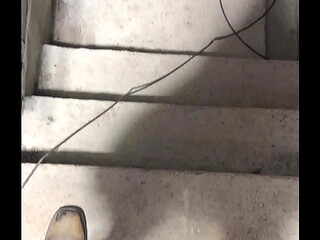 Piss on outside stairs