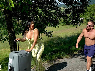 Big Ass Latina Mariana Martix Fucked Hard by Muscular Italian Man Outdoor