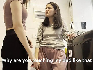 Stepmom Catches Me Sniffing Her Dirty Panties in the Kitchen - Lesbian HD
