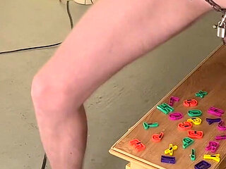 Bound Chastity Sub Fridge Magnet Squat Punishment