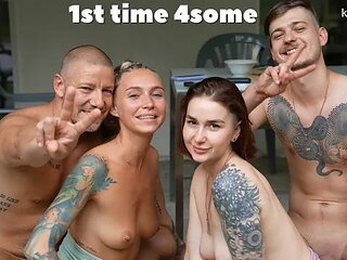 Two Amateur Couples Sex on the First Time Meeting