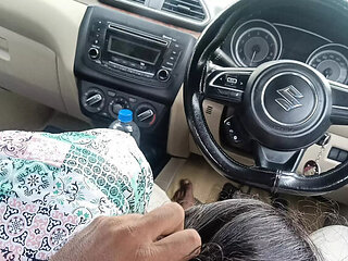 Indian Office Manager Fucks Married Colleague Hard in Car - Rough Sex & Moaning