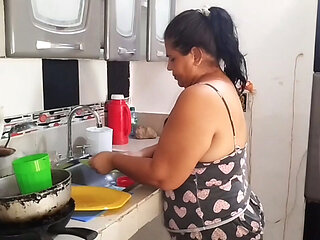 I hired this maid, she came in with those shorts showing her big ass