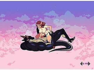 Schoolgirl Rides Big Dragons Blue Cock
