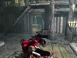 Busty succubus Lexy takes a wild DP in the open