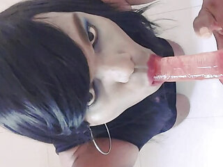sissy veronica's dildo blowjob training