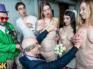VIP4K. Will the Groom guess where his Bride'_s Boobs are?