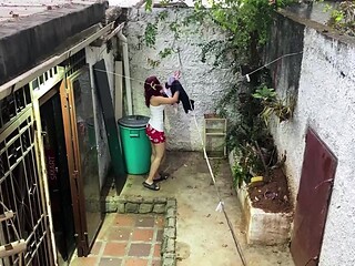 Neighbor's sexy cheating wife with big Latina ass