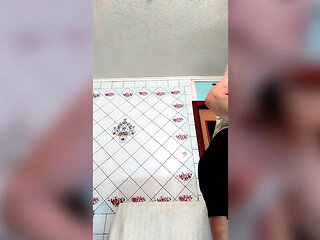 Hot Housewife Lukerya Changes Clothes in the Kitchen