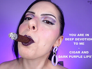 You Are in Deep Devotion to Me - Cigar and Dark Purple Lipstick