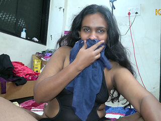Desi Indian Kavita Enjoying close up blowjob, riding, and fuck