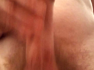 Mature Man Jerks Thick Uncut Hairy Penis Until He Cums