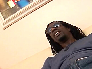 Big Black Cock Destroys the Black Pussy of a Slut with Colored Hair